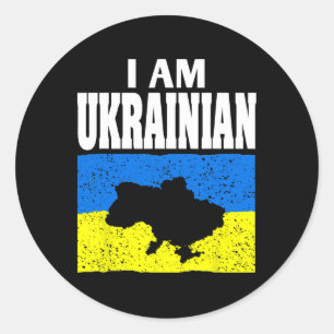 I Am Ukrainian Stand With Ukraine Support And Prid Classic Round Sticker