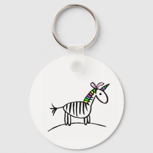 I am Unicorn zebra keychain