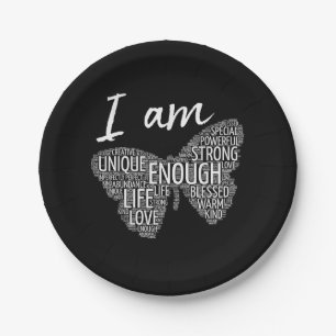 I Am Unique Strong Law of Attraction Positive Affi Paper Plate