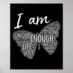 I Am Unique Strong Law of Attraction Positive Affi Poster