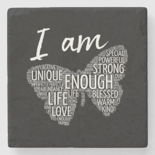I Am Unique Strong Law of Attraction Positive Affi Stone Coaster