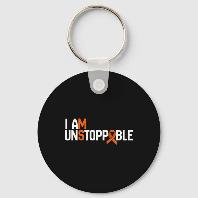 I Am Unstoppable Multiple Sclerosis Ms Awareness M Key Ring (Front)