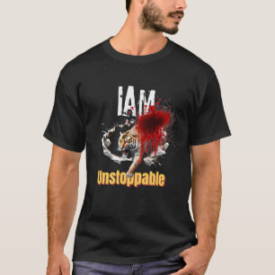 I Am Unstoppable Tiger Breakthrough Bloody Graphic T-Shirt