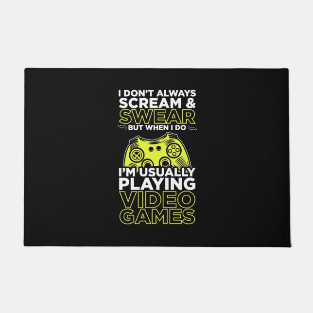 I Am Usually Playing Video Games Doormat (Front)