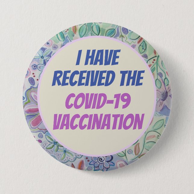 I AM Vaccinated for COVID-19 7.5 Cm Round Badge (Front)