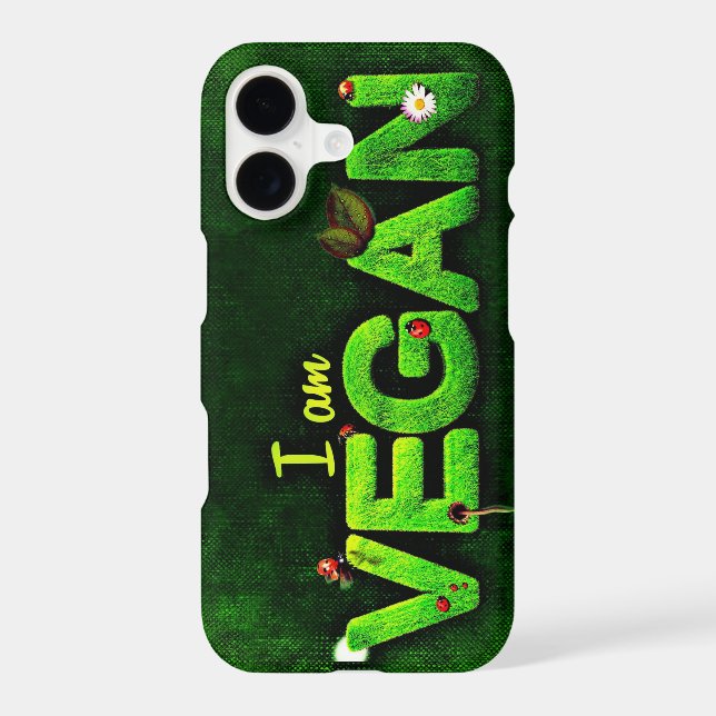 I Am Vegan Written With A Grassy Nature Texture (Back)