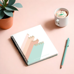 "I Am Very Busy" Trendy Gold Script Modern Retro Notebook