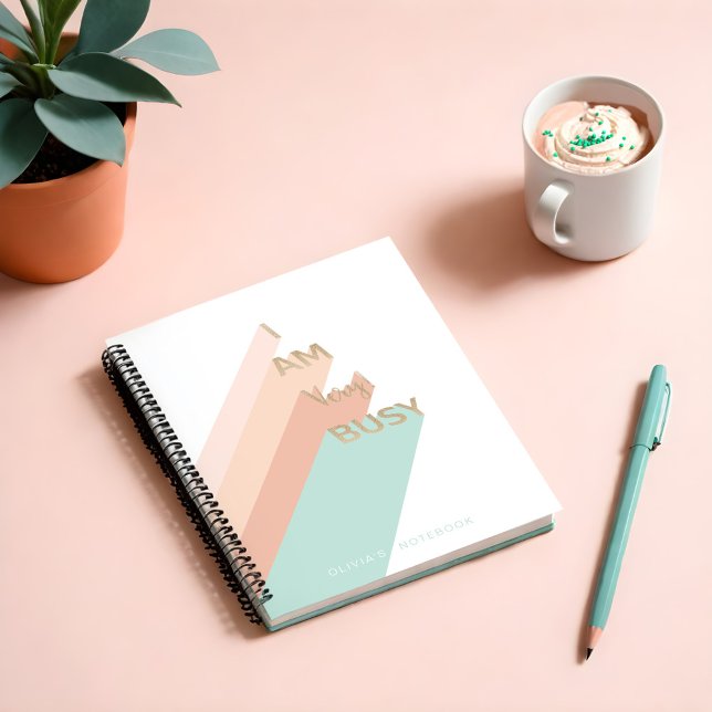 "I Am Very Busy" Trendy Gold Script Modern Retro Notebook ("I Am Very Busy" Trendy Gold Script Modern Retro Notebook)