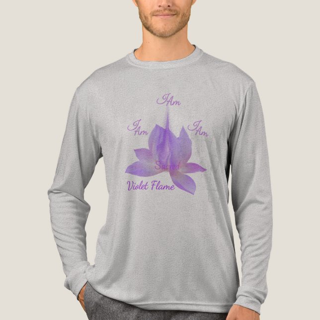 I Am Violet Flame With Lotus Tri-Blend Shirt (Front)