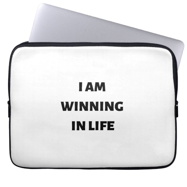 I am winning in life laptop sleeve (Front)