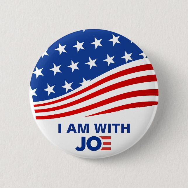 I am with Joe 2024 President Election Campaign 6 Cm Round Badge (Front)