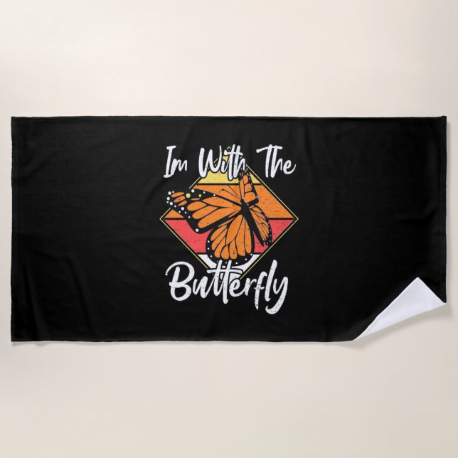 I Am With The Butterfly Beach Towel (Front)
