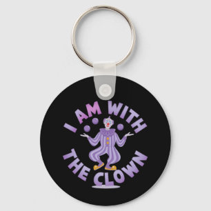 I Am With the Clown Creepy & Funny Halloween Key Ring