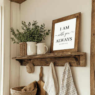 I Am With You Always Bible Verse Elegant Script Poster
