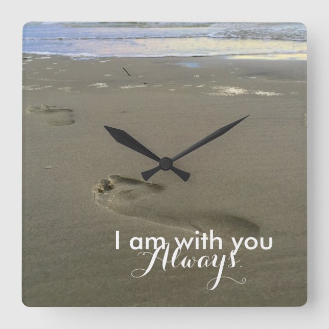 I Am With You Square Wall Clock (Front)