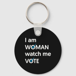 I Am Woman Watch Me Vote 2024 Blue Wave Vote  Key Ring