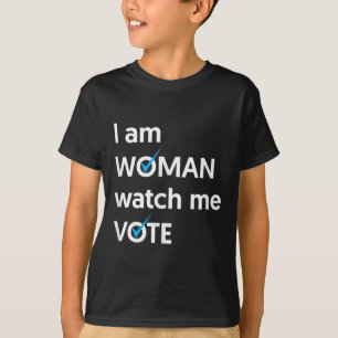 I Am Woman Watch Me Vote 2024 Blue Wave Vote T-Shirt