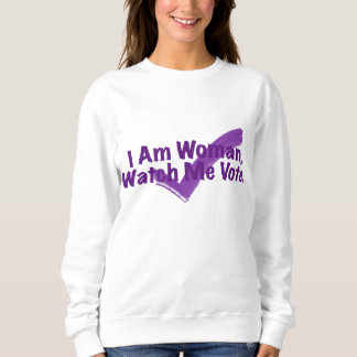 I Am Woman Watch Me Vote Purple Sweatshirt