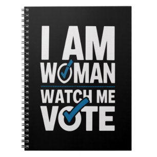 I Am Woman Watch Me Vote Vintage Notebook