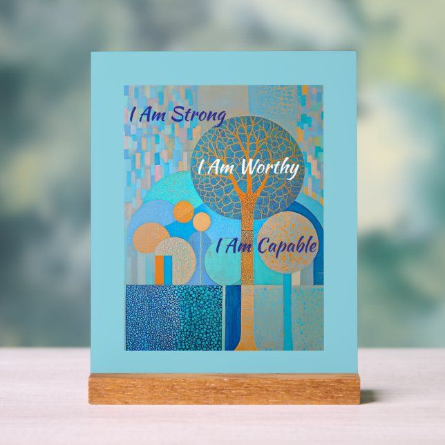 I Am Worthy Acrylic Sign (Neutral)