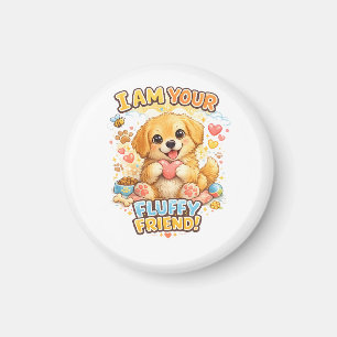 I Am Your Fluffy Friend – Cute Puppy Cartoon Desig Magnet