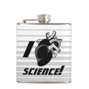 I (Anatomical Heart) Science Hip Flask