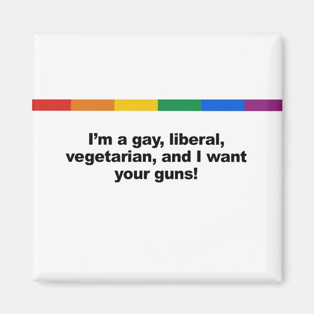 I'm a gay liberal vegaterian and I want your  Magnet (Front)