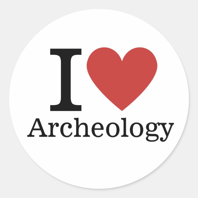 I ❤️ Archaeology for Students/Faculty CUSTOM Classic Round Sticker (Front)