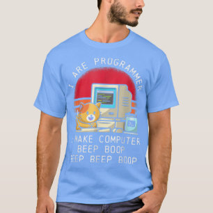 I Are Programmer Cat Cute Beep Boop Retro Vintage T-Shirt