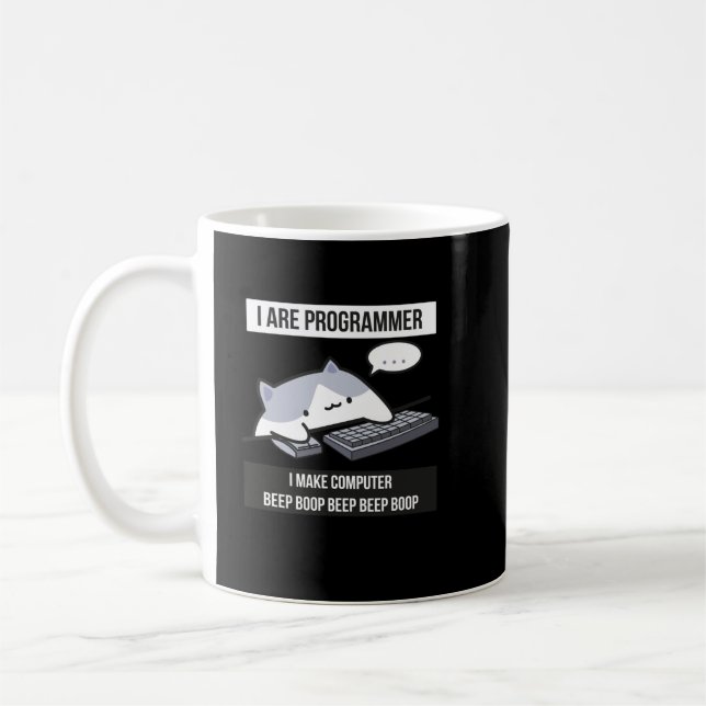 I are programmer (cat programmer)  coffee mug (Left)