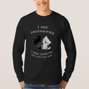 I Are Programmer I Make Computer Beep Boop Cat Cut T-Shirt
