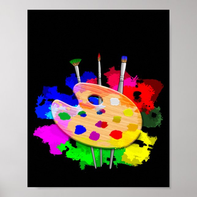 I Arted Funny Artist Palette Brushes  Poster (Front)