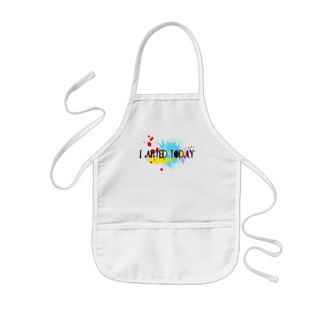 I Arted Today Funny Pun Kids Apron (Front)