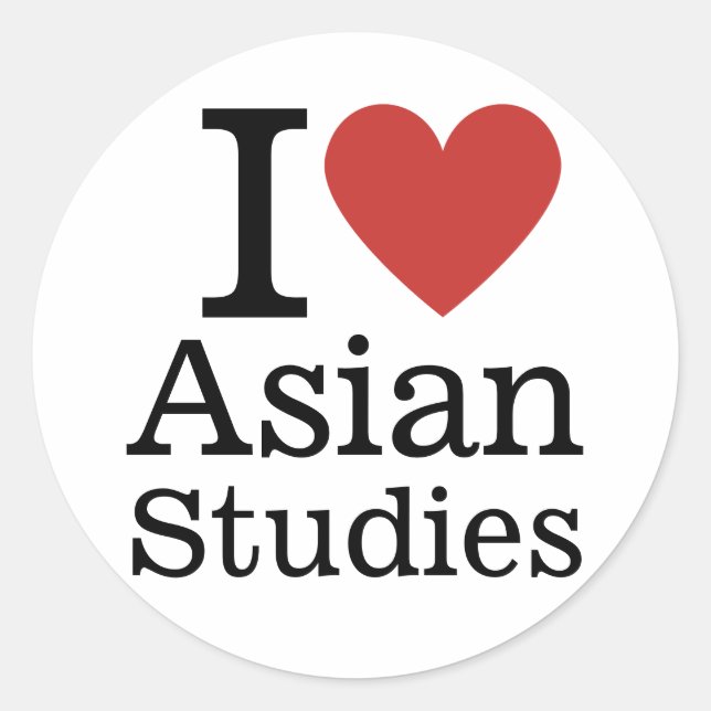 I ❤️ Asian Studies for Students/Faculty CUSTOM Classic Round Sticker (Front)