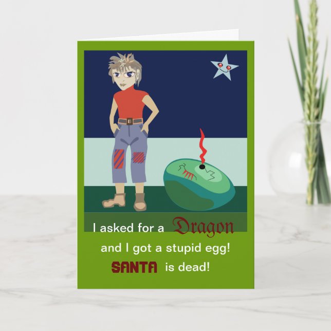 I asked for a dragon holiday card (Front)