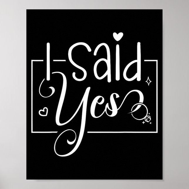 I Asked I Said Yes Engagement Reveal Announcement  Poster (Front)