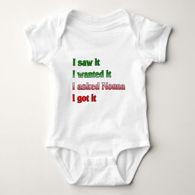 I Asked Nonno Baby Bodysuit (Front)