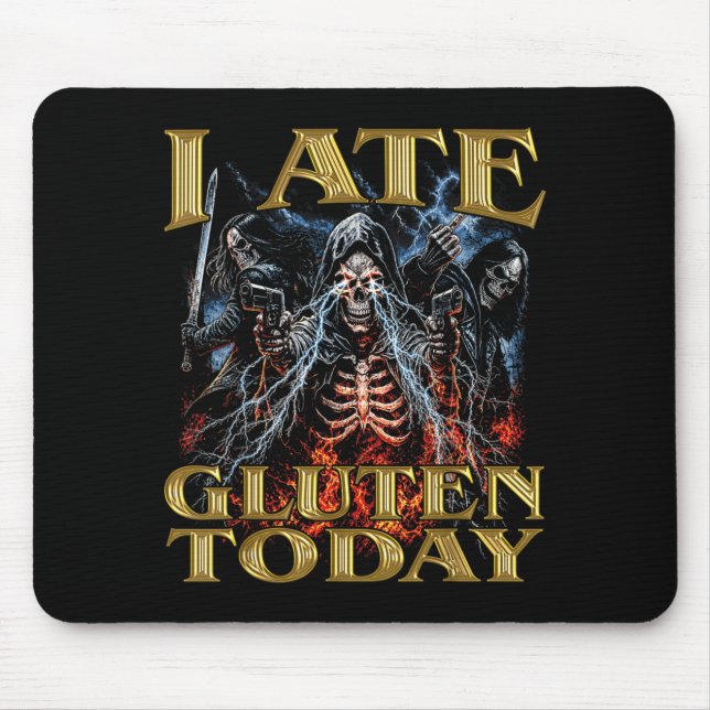I Ate Gluten Today Horror Bootleg Cool Hard Mouse Pad (Front)