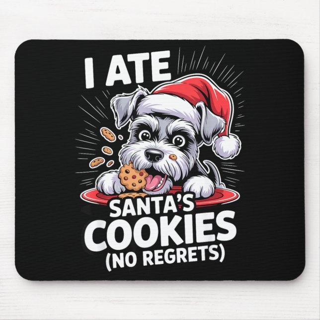 I Ate Santas Cookies Puppy Funny Christmas Mini Sc Mouse Pad (Front)