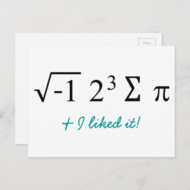 I ate some pie and I liked it! Math Humour Postcar Postcard (Front/Back)