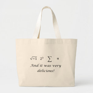 I ate some pie math shirt large tote bag