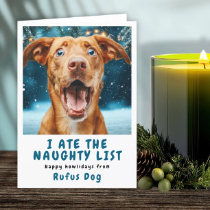 I Ate The Naughty List Dog Christmas Photo Holiday Card