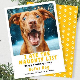 I Ate The Naughty List Dog Christmas Photo Holiday Card