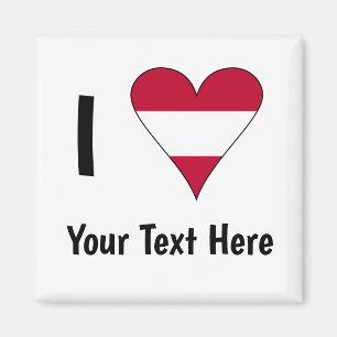 I (Austrian Flag Heart Love) Your Text Magnet