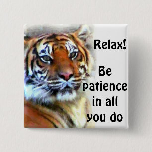 I Await_ 15 Cm Square Badge