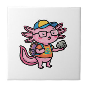 I Axolotl Questions schoolkid holds rock curiosity Tile