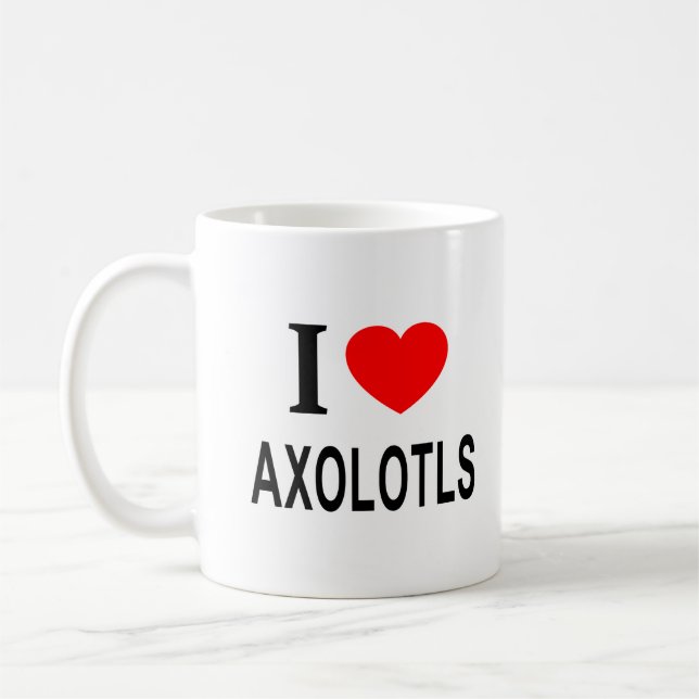 I ❤️ AXOLOTLS I LOVE AXOLOTLS I HEART AXOLOTLS COFFEE MUG (Left)