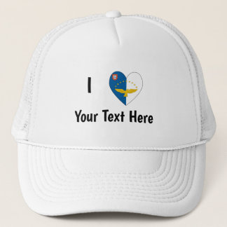 I (Azorean Flag Heart Love) Your Text Trucker Hat