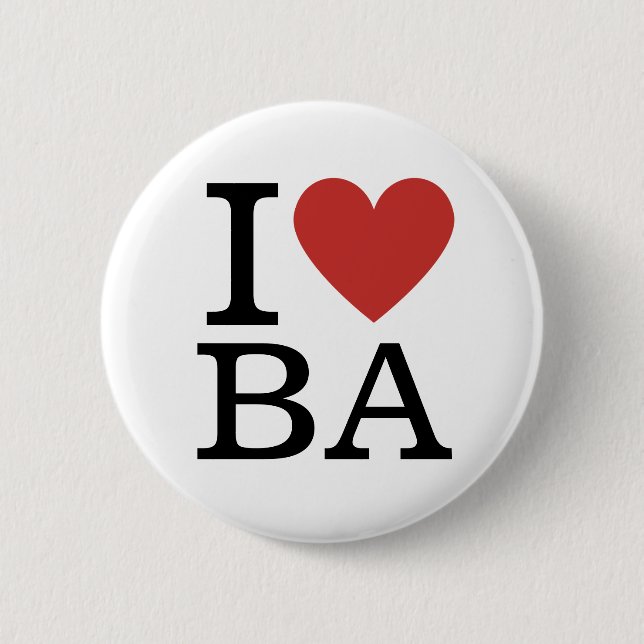 I ❤️ BA Business Analytics Employees CUSTOM Pins (Front)