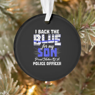 I Back Blue My Son Ts Women Thin Line Mum Gift Ornament